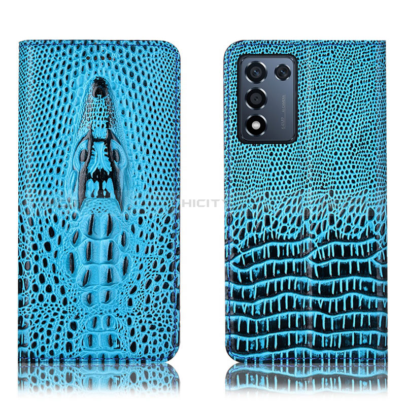 Funda de Cuero Cartera con Soporte Carcasa H03P para Realme Q3s 5G