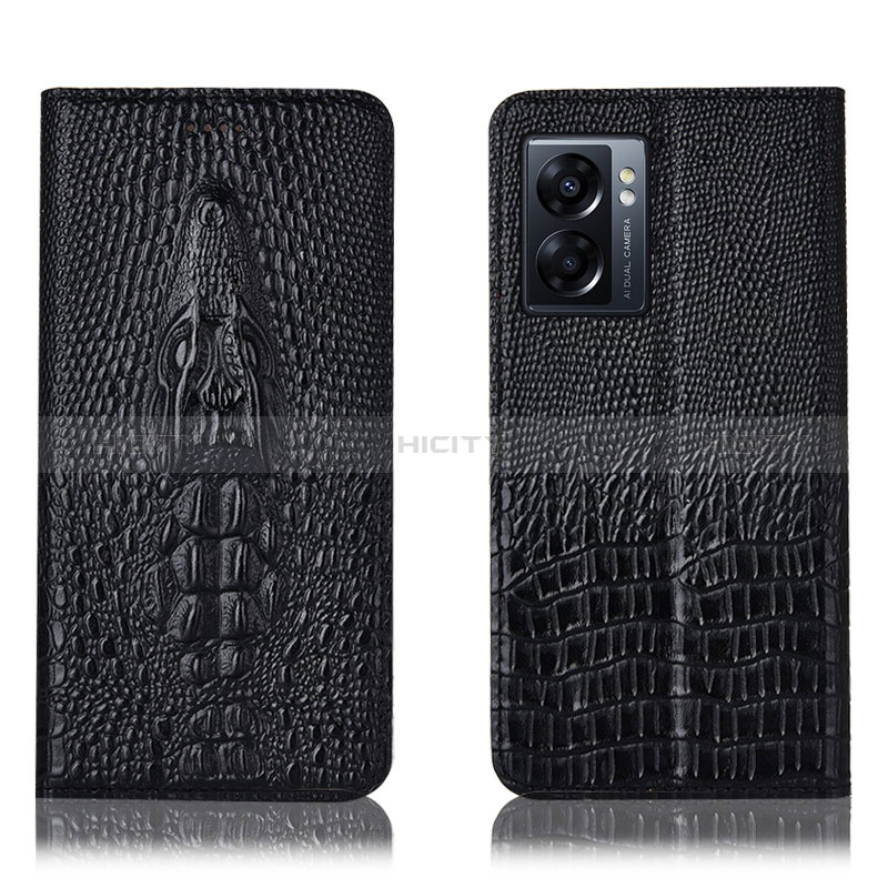 Funda de Cuero Cartera con Soporte Carcasa H03P para Realme Q5i 5G Negro