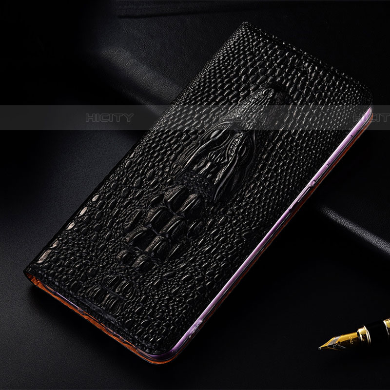 Funda de Cuero Cartera con Soporte Carcasa H03P para Samsung Galaxy A03s Negro