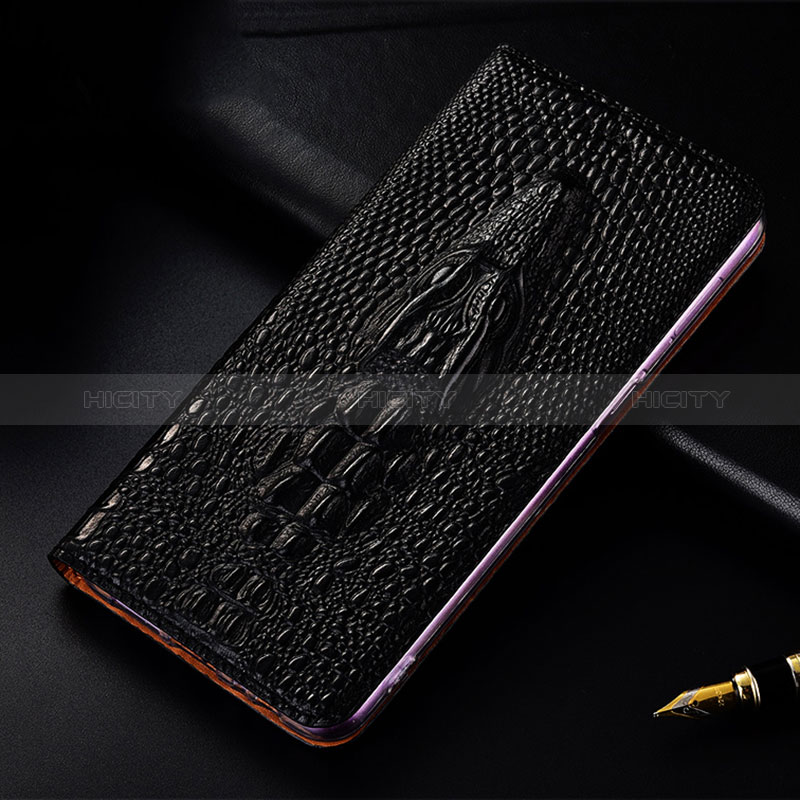 Funda de Cuero Cartera con Soporte Carcasa H03P para Xiaomi Redmi Note 10 Pro 5G Negro
