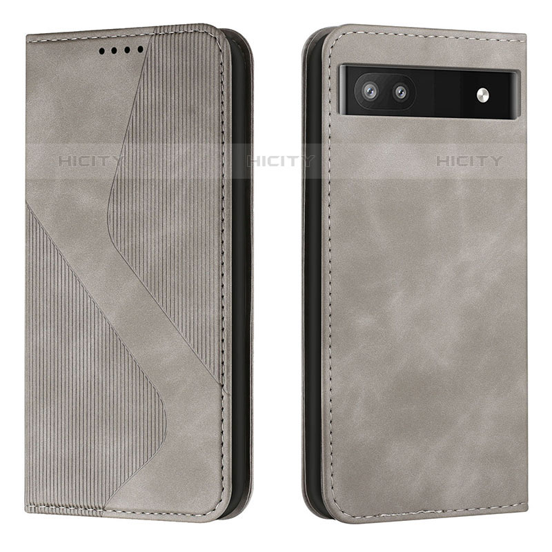 Funda de Cuero Cartera con Soporte Carcasa H03X para Google Pixel 6a 5G Gris