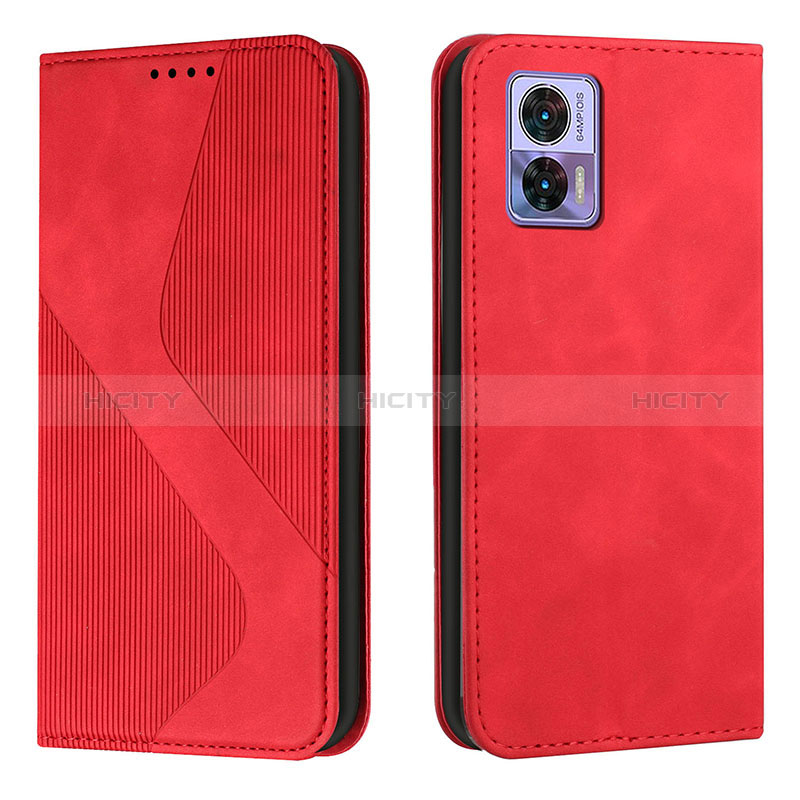 Funda de Cuero Cartera con Soporte Carcasa H03X para Motorola Moto Edge 30 Neo 5G Rojo