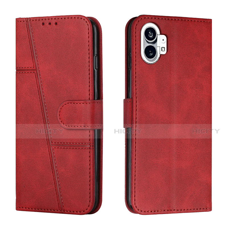 Funda de Cuero Cartera con Soporte Carcasa H03X para Nothing Phone 1 Rojo