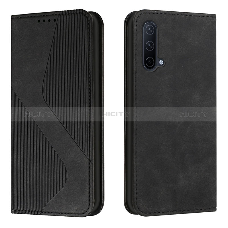 Funda de Cuero Cartera con Soporte Carcasa H03X para OnePlus Nord CE 5G Negro