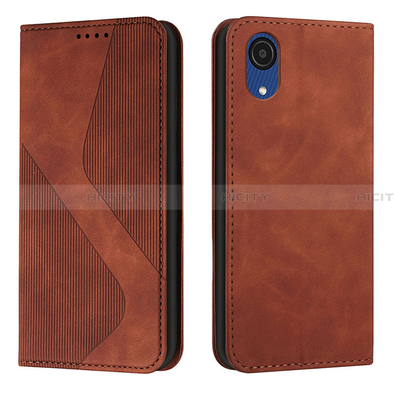 Funda de Cuero Cartera con Soporte Carcasa H03X para Samsung Galaxy A03 Core Marron