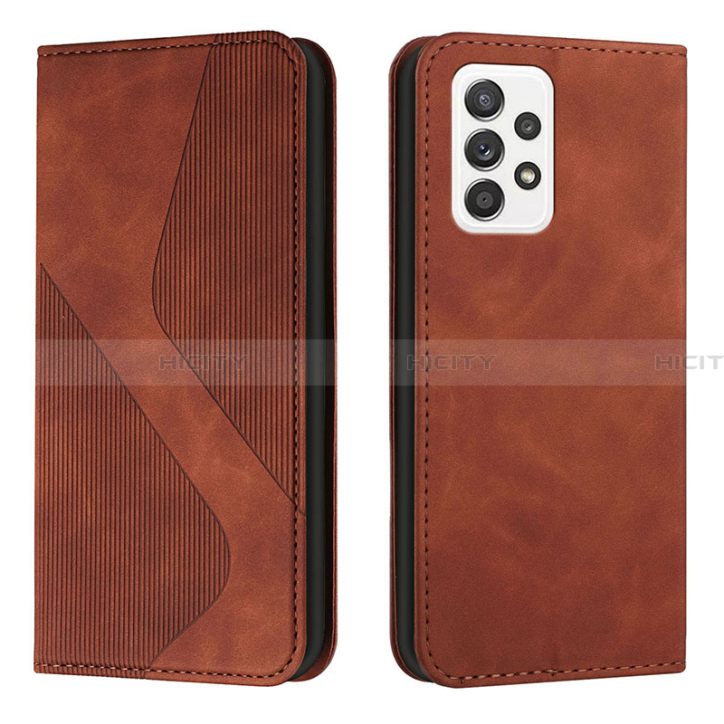 Funda de Cuero Cartera con Soporte Carcasa H03X para Samsung Galaxy A33 5G Marron