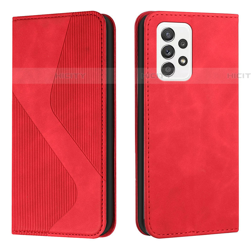 Funda de Cuero Cartera con Soporte Carcasa H03X para Samsung Galaxy A53 5G Rojo