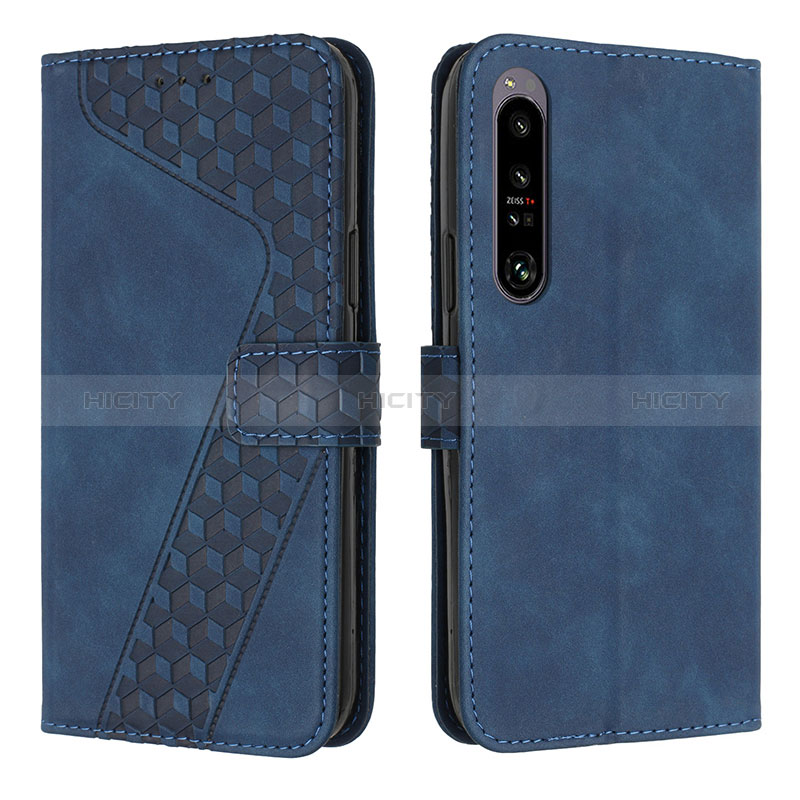 Funda de Cuero Cartera con Soporte Carcasa H03X para Sony Xperia 1 IV Azul