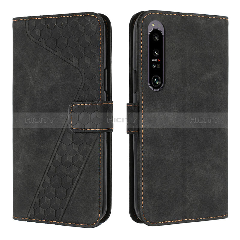 Funda de Cuero Cartera con Soporte Carcasa H03X para Sony Xperia 1 IV Negro