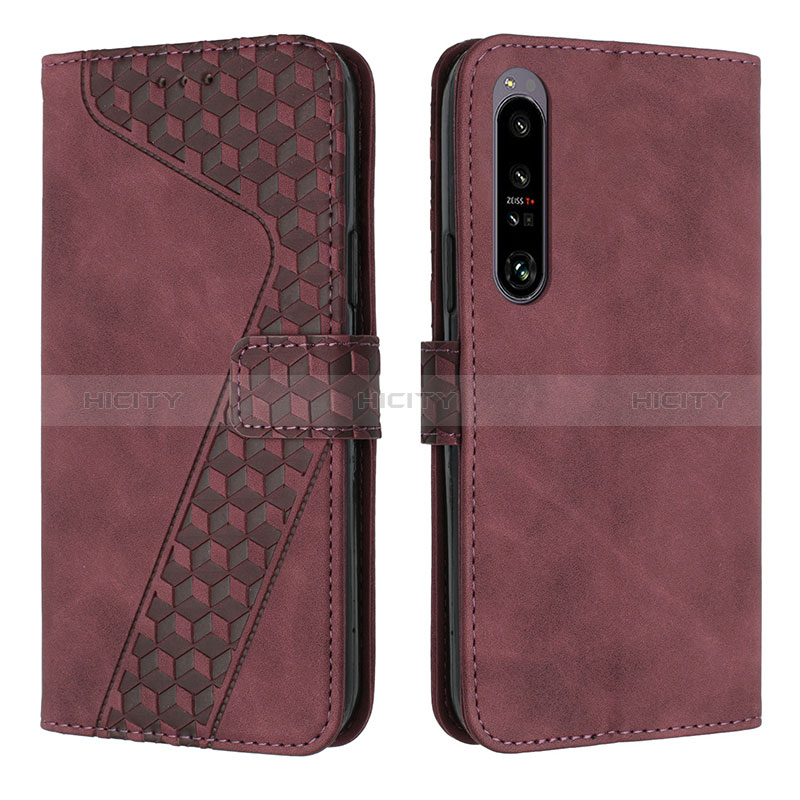 Funda de Cuero Cartera con Soporte Carcasa H03X para Sony Xperia 1 IV SO-51C Marron