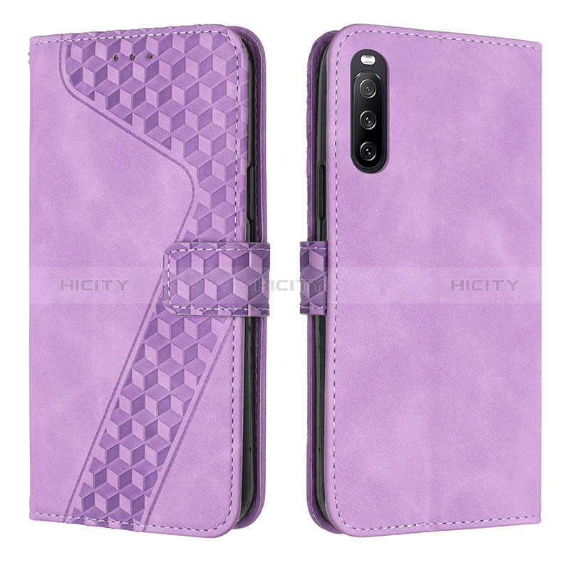 Funda de Cuero Cartera con Soporte Carcasa H03X para Sony Xperia 10 IV SO-52C Morado