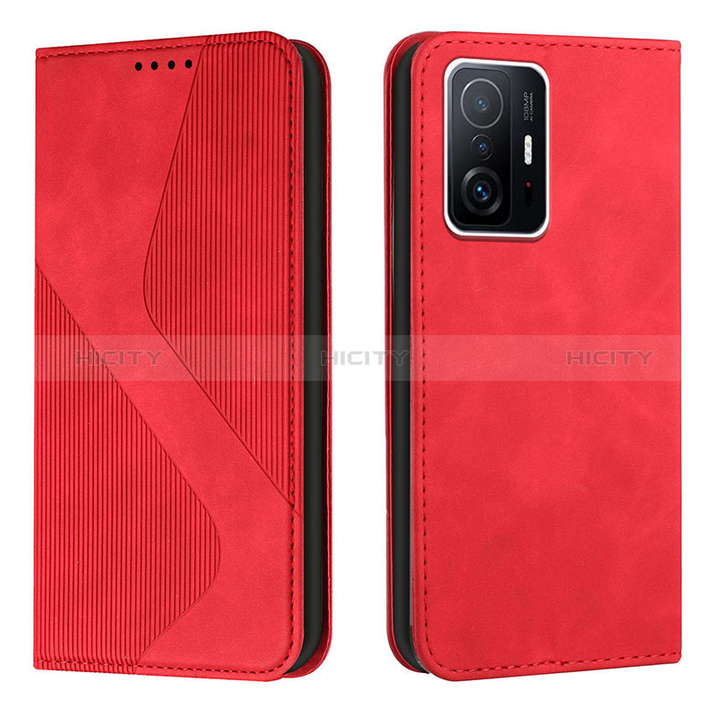 Funda de Cuero Cartera con Soporte Carcasa H03X para Xiaomi Mi 11T 5G Rojo