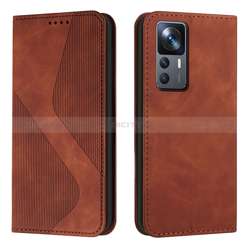 Funda de Cuero Cartera con Soporte Carcasa H03X para Xiaomi Mi 12T 5G Marron