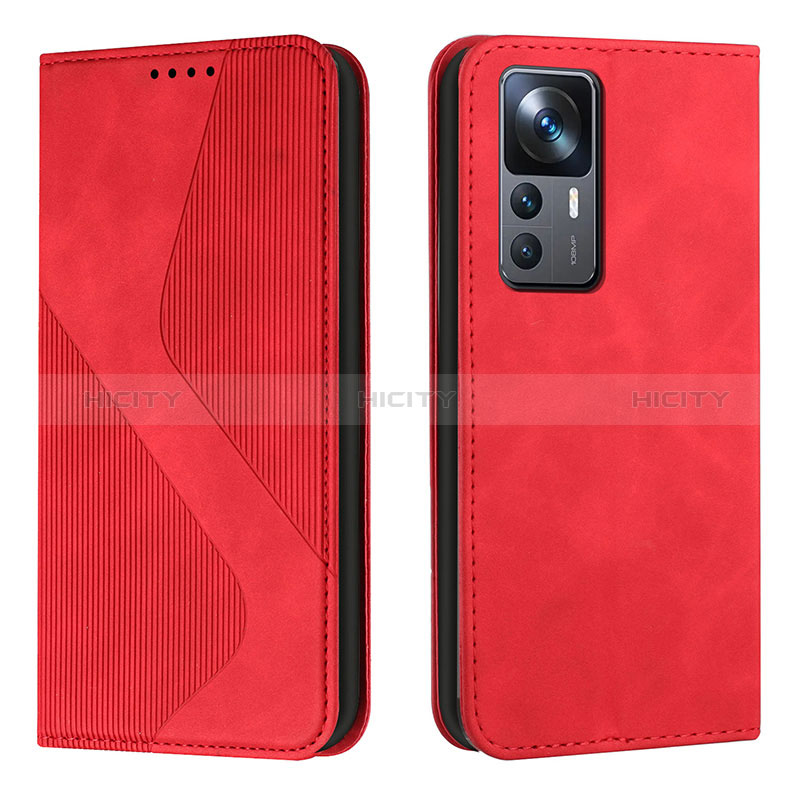 Funda de Cuero Cartera con Soporte Carcasa H03X para Xiaomi Mi 12T 5G Rojo