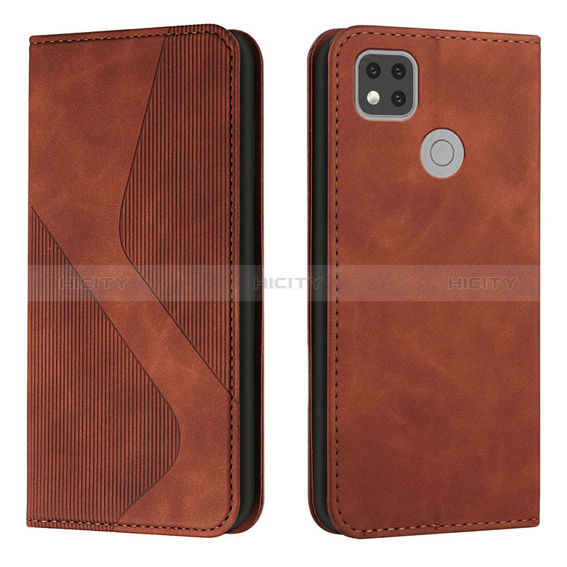 Funda de Cuero Cartera con Soporte Carcasa H03X para Xiaomi POCO C3 Marron