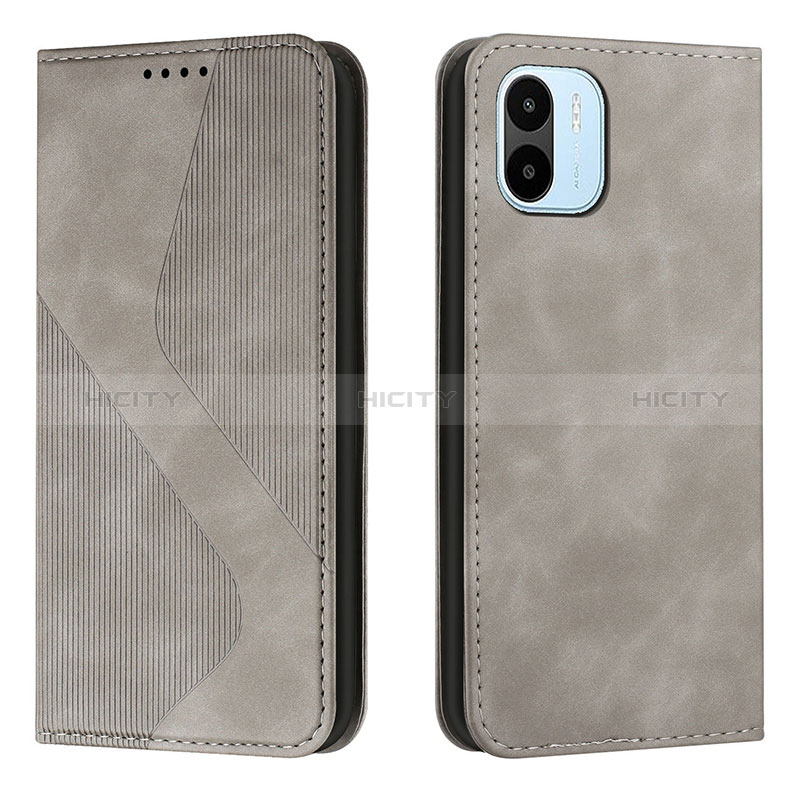 Funda de Cuero Cartera con Soporte Carcasa H03X para Xiaomi Poco C50 Gris