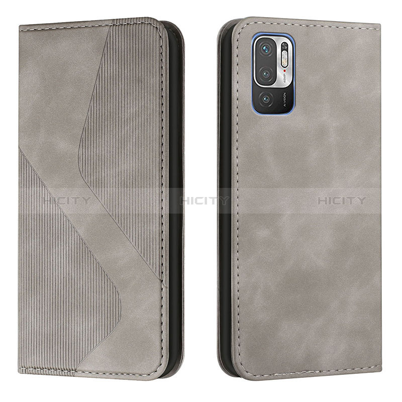 Funda de Cuero Cartera con Soporte Carcasa H03X para Xiaomi POCO M3 Pro 5G Gris