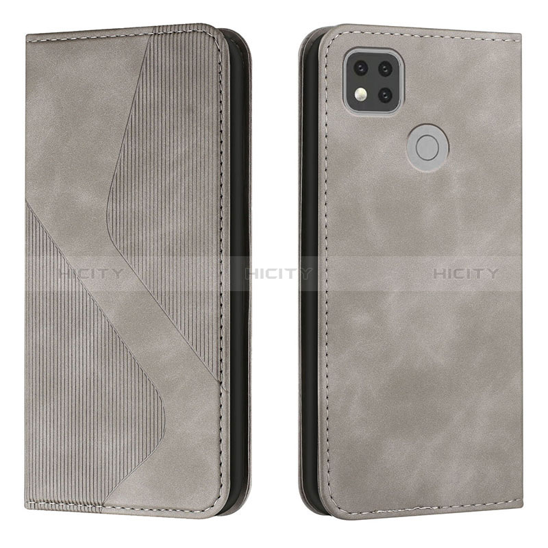 Funda de Cuero Cartera con Soporte Carcasa H03X para Xiaomi Redmi 9 Activ Gris