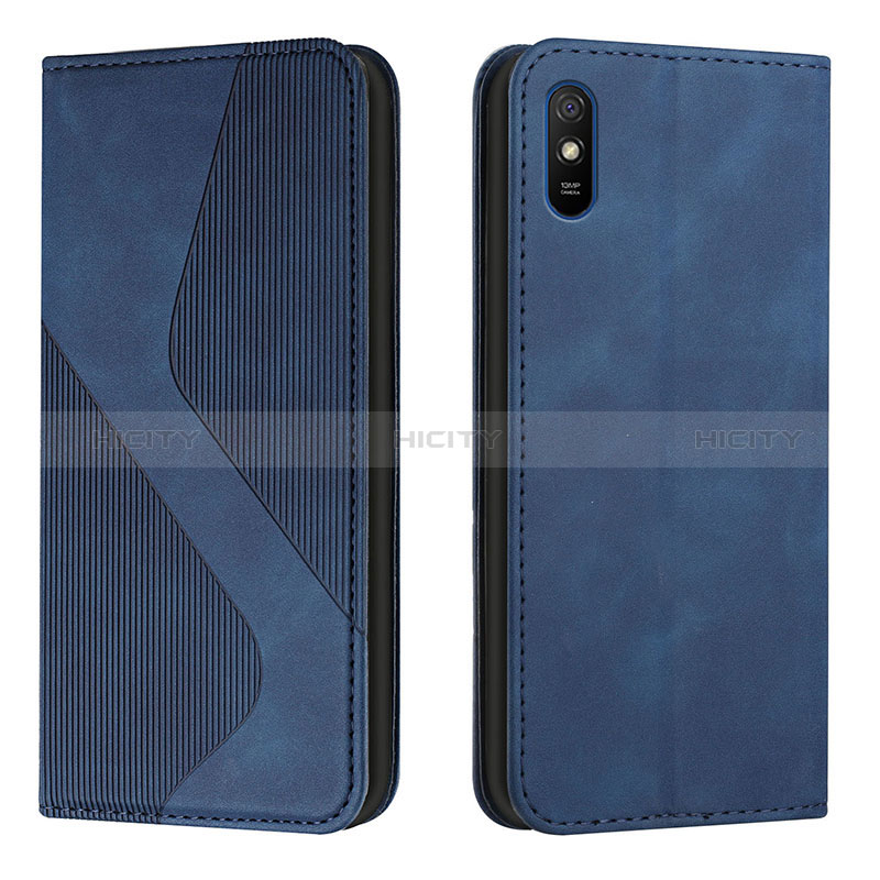 Funda de Cuero Cartera con Soporte Carcasa H03X para Xiaomi Redmi 9i Azul