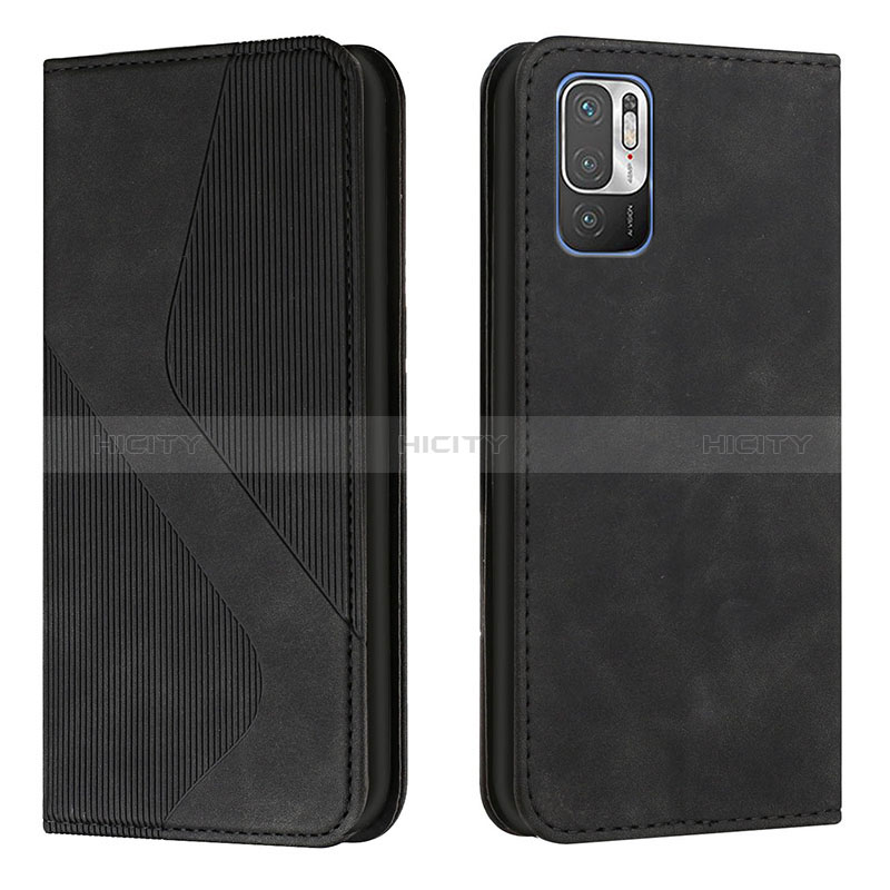 Funda de Cuero Cartera con Soporte Carcasa H03X para Xiaomi Redmi Note 10 5G Negro