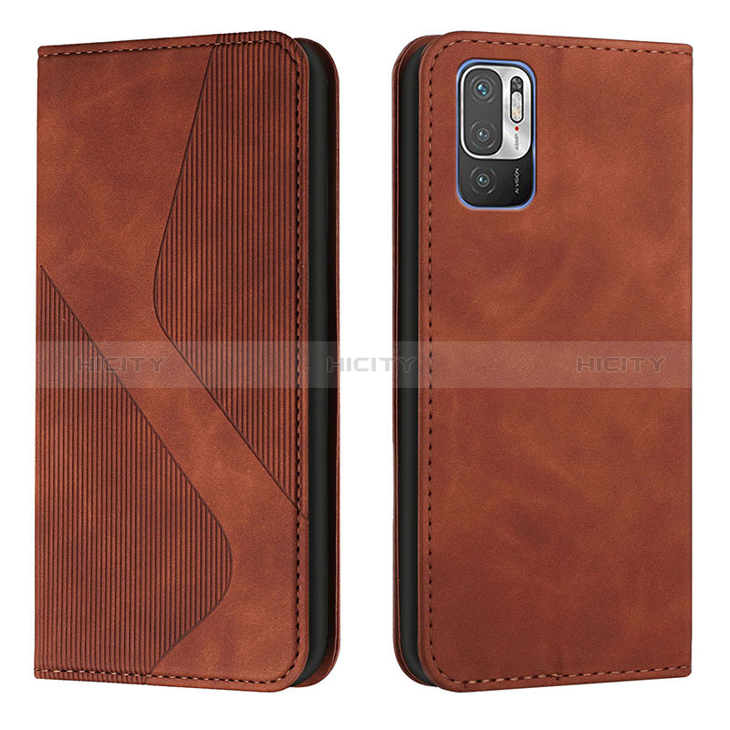 Funda de Cuero Cartera con Soporte Carcasa H03X para Xiaomi Redmi Note 10T 5G Marron