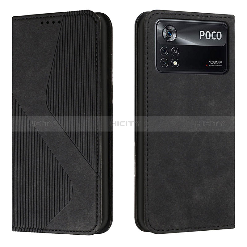 Funda de Cuero Cartera con Soporte Carcasa H03X para Xiaomi Redmi Note 11E Pro 5G Negro