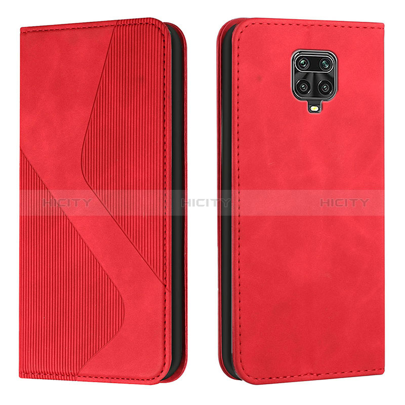 Funda de Cuero Cartera con Soporte Carcasa H03X para Xiaomi Redmi Note 9 Pro Rojo