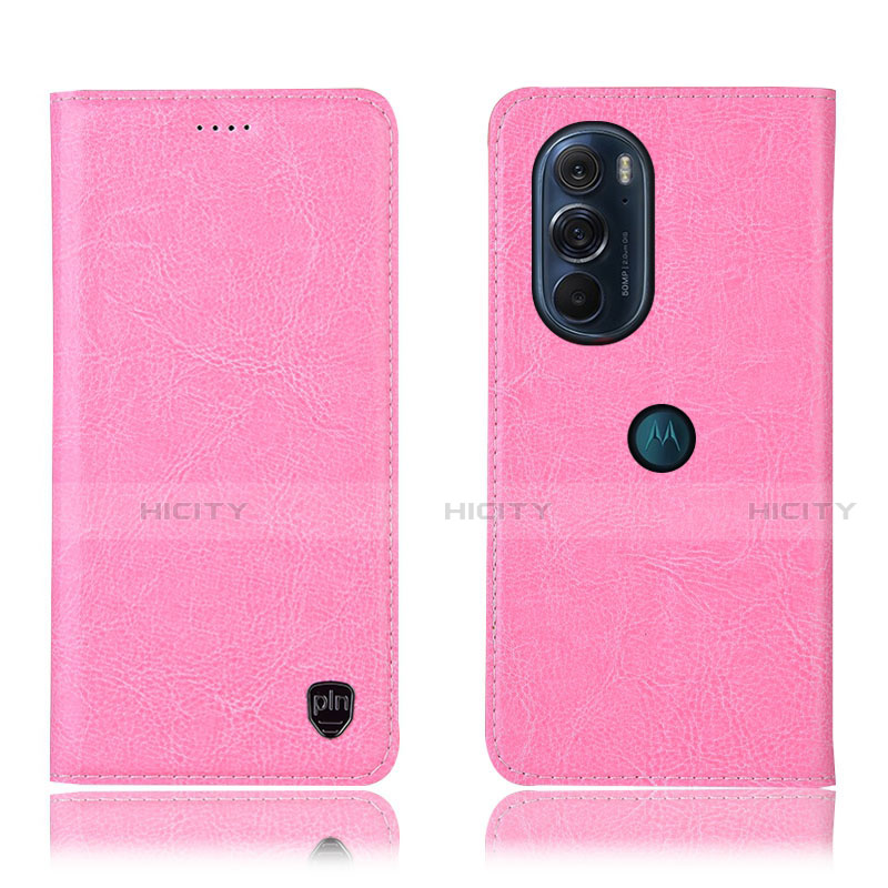 Funda de Cuero Cartera con Soporte Carcasa H04P para Motorola Moto Edge 30 Pro 5G Rosa