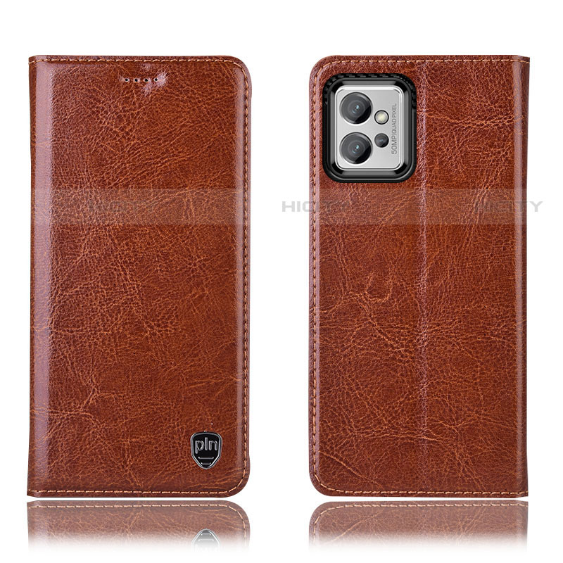 Funda de Cuero Cartera con Soporte Carcasa H04P para Motorola Moto G32 Marron Claro