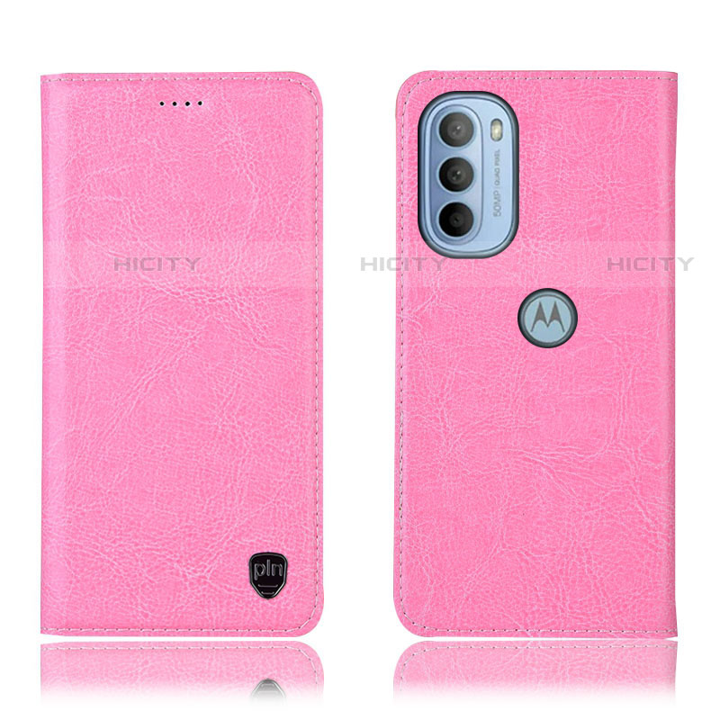 Funda de Cuero Cartera con Soporte Carcasa H04P para Motorola Moto G41 Rosa