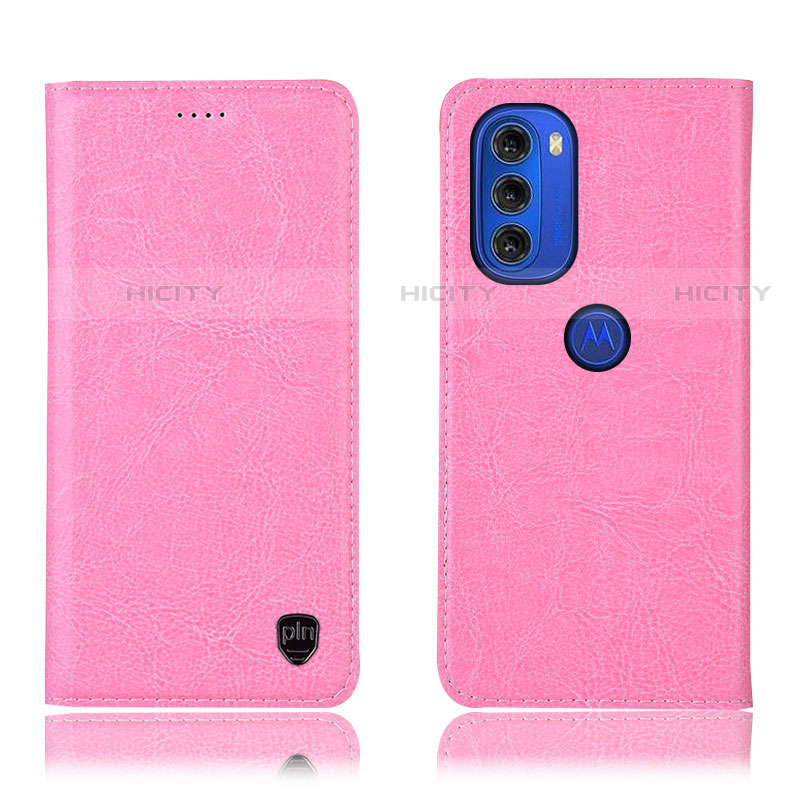 Funda de Cuero Cartera con Soporte Carcasa H04P para Motorola Moto G51 5G