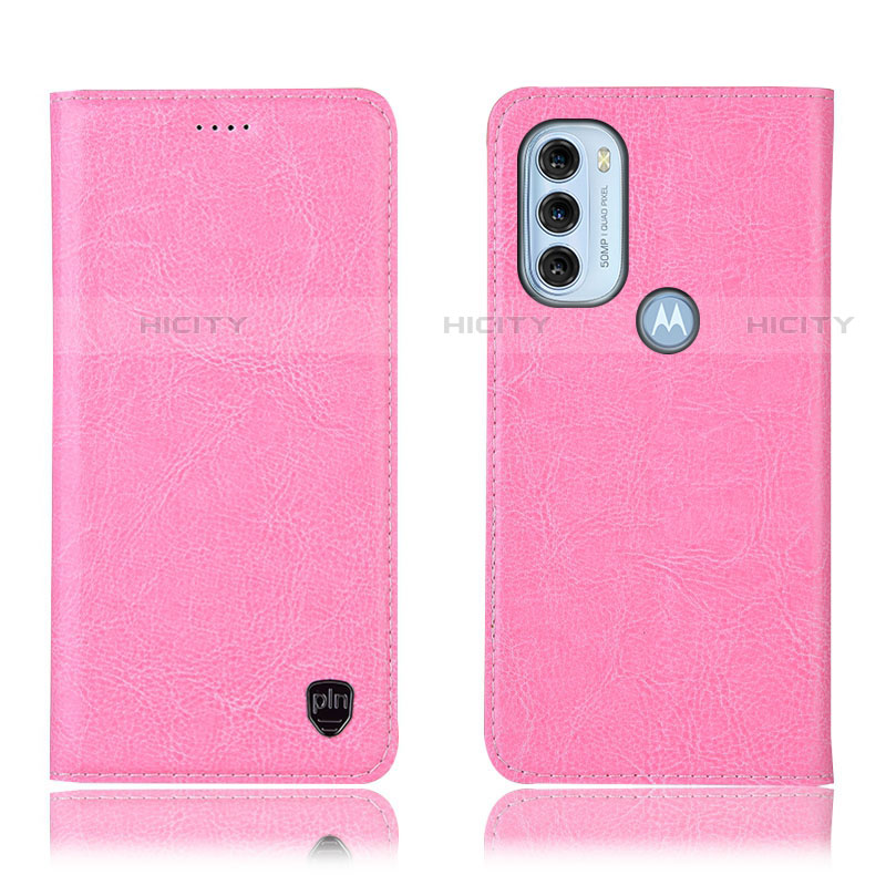 Funda de Cuero Cartera con Soporte Carcasa H04P para Motorola Moto G71 5G Rosa