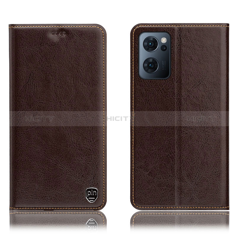 Funda de Cuero Cartera con Soporte Carcasa H04P para OnePlus Nord CE 2 5G Marron