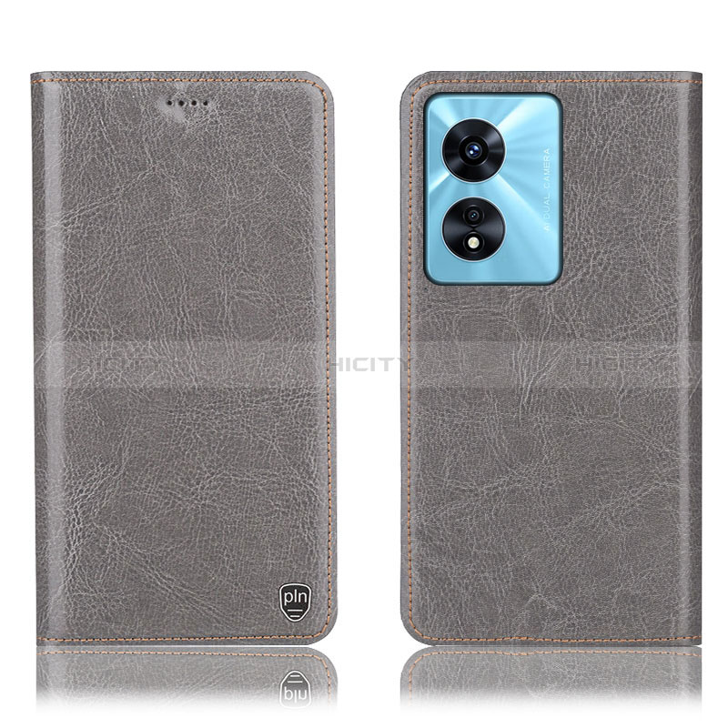 Funda de Cuero Cartera con Soporte Carcasa H04P para Oppo A1 Pro 5G Gris