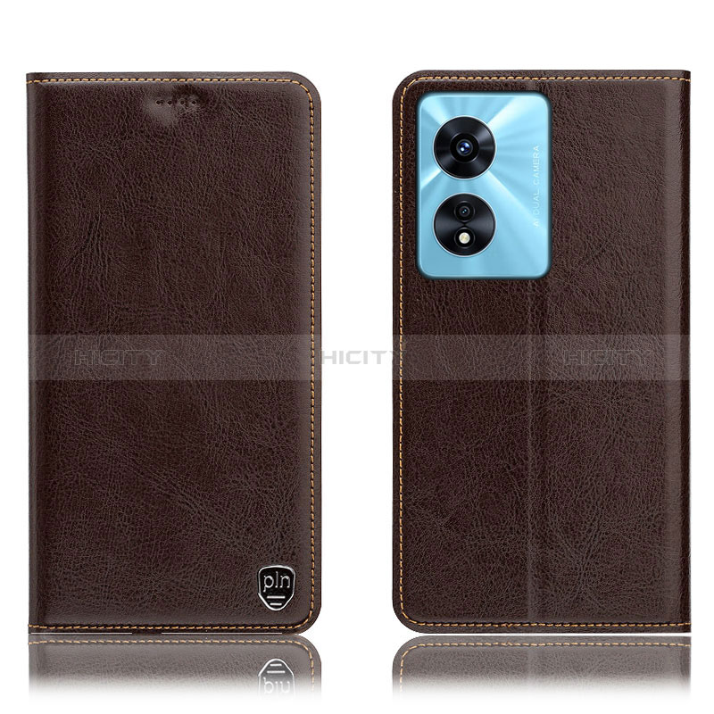 Funda de Cuero Cartera con Soporte Carcasa H04P para Oppo A1 Pro 5G Marron