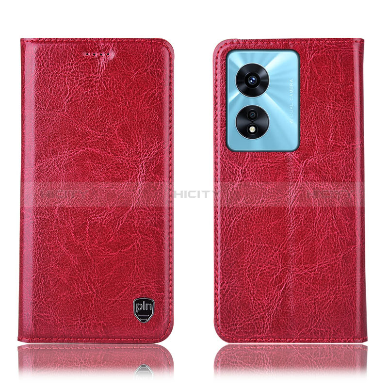 Funda de Cuero Cartera con Soporte Carcasa H04P para Oppo A18 Rojo