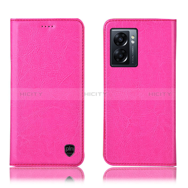 Funda de Cuero Cartera con Soporte Carcasa H04P para Oppo A56S 5G