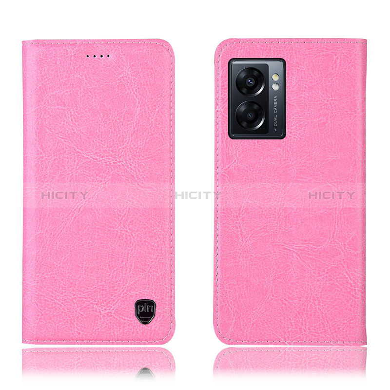 Funda de Cuero Cartera con Soporte Carcasa H04P para Oppo A77 5G Rosa