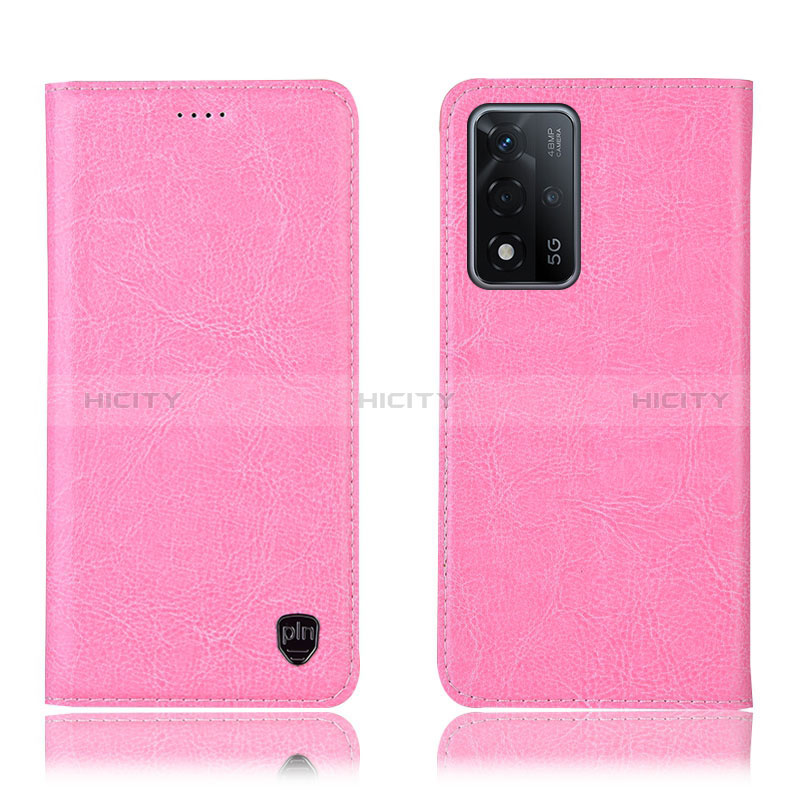 Funda de Cuero Cartera con Soporte Carcasa H04P para Oppo A93s 5G Rosa