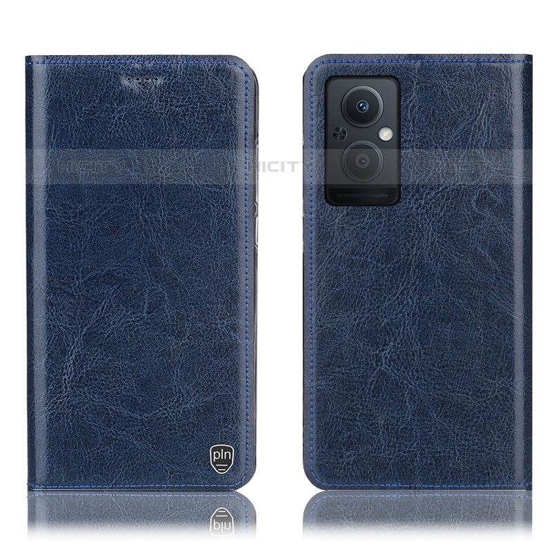 Funda de Cuero Cartera con Soporte Carcasa H04P para Oppo F21 Pro 5G Azul