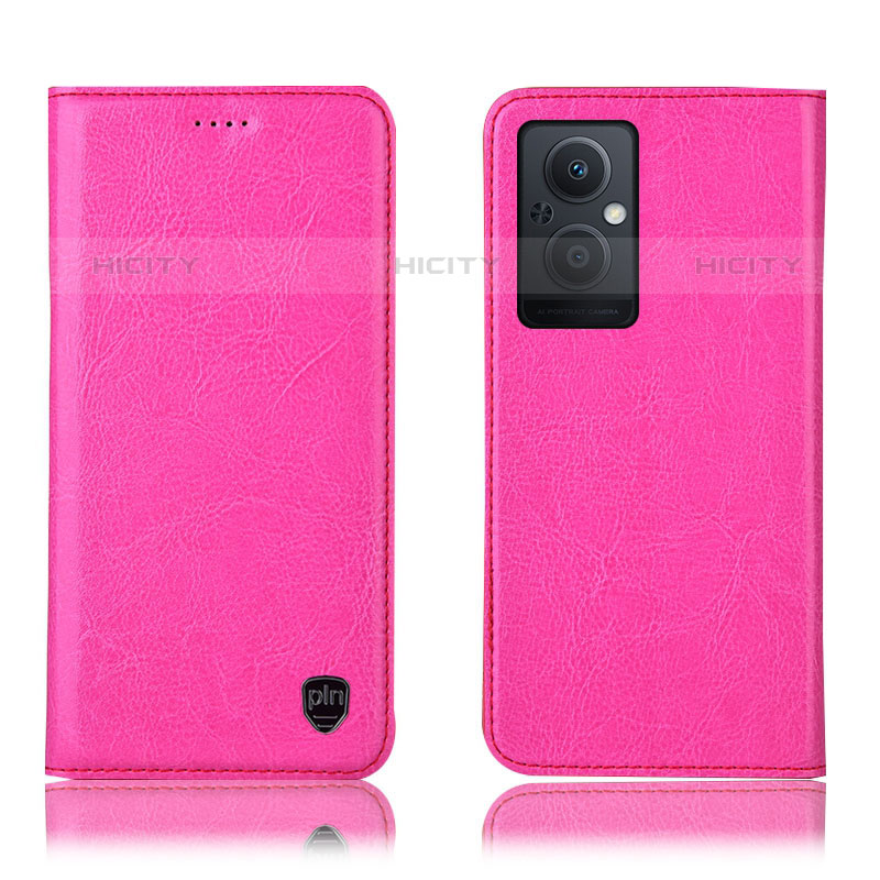 Funda de Cuero Cartera con Soporte Carcasa H04P para Oppo F21 Pro 5G Rosa Roja