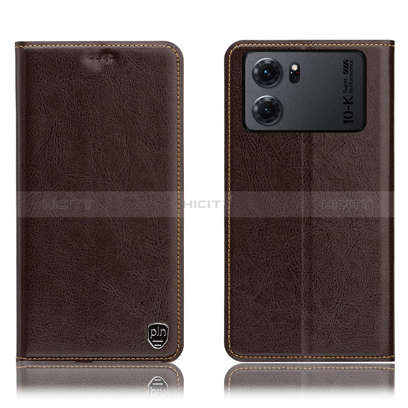 Funda de Cuero Cartera con Soporte Carcasa H04P para Oppo K10 5G Marron