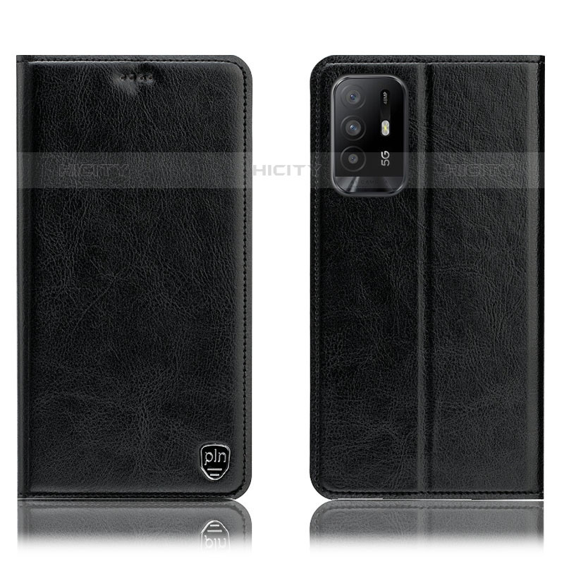 Funda de Cuero Cartera con Soporte Carcasa H04P para Oppo Reno5 Z 5G Negro