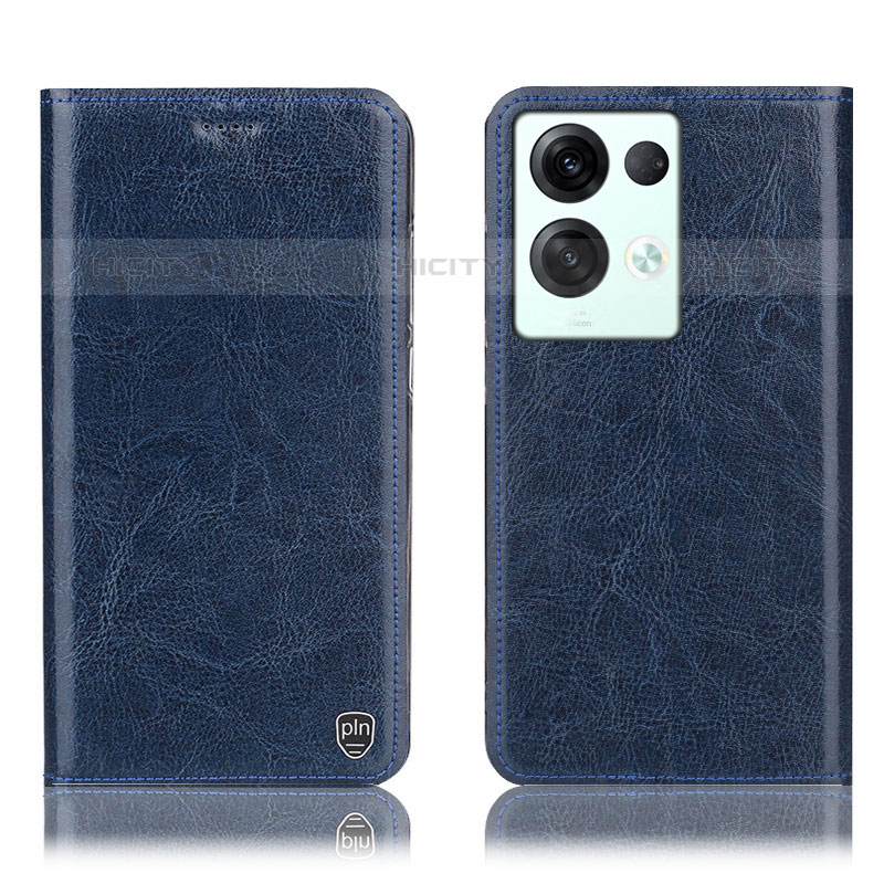 Funda de Cuero Cartera con Soporte Carcasa H04P para Oppo Reno8 Pro+ Plus 5G Azul