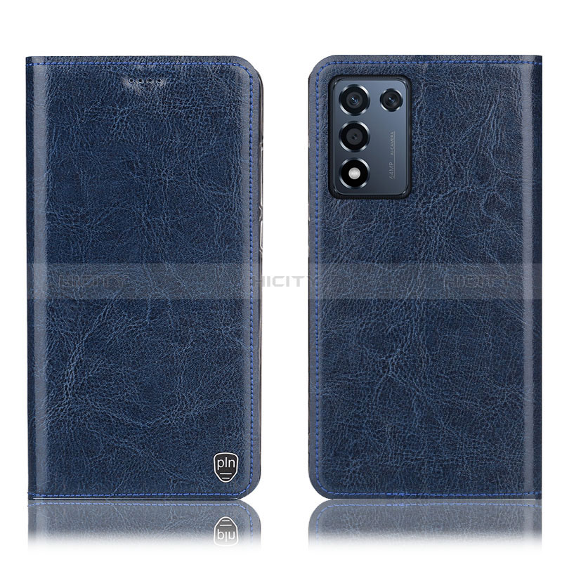 Funda de Cuero Cartera con Soporte Carcasa H04P para Realme 9 SE 5G Azul