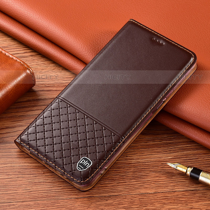 Funda de Cuero Cartera con Soporte Carcasa H04P para Samsung Galaxy S22 Plus 5G Marron