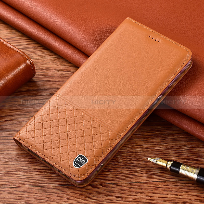 Funda de Cuero Cartera con Soporte Carcasa H04P para Samsung Galaxy S24 Plus 5G Naranja