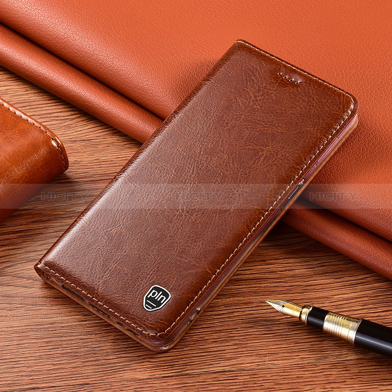 Funda de Cuero Cartera con Soporte Carcasa H04P para Vivo V27e 5G Marron