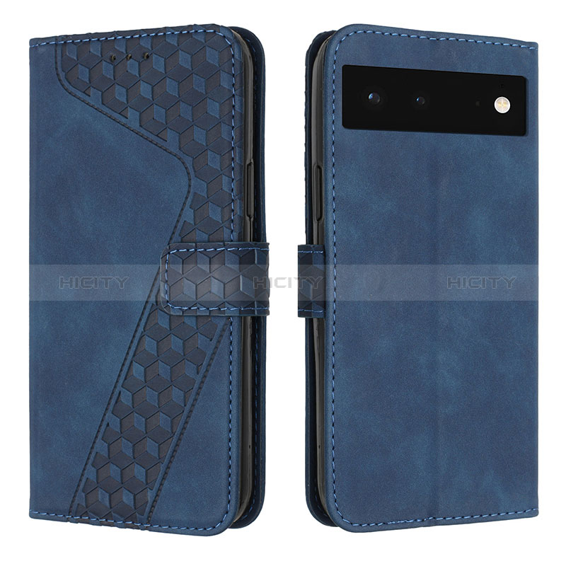 Funda de Cuero Cartera con Soporte Carcasa H04X para Google Pixel 6 5G Azul