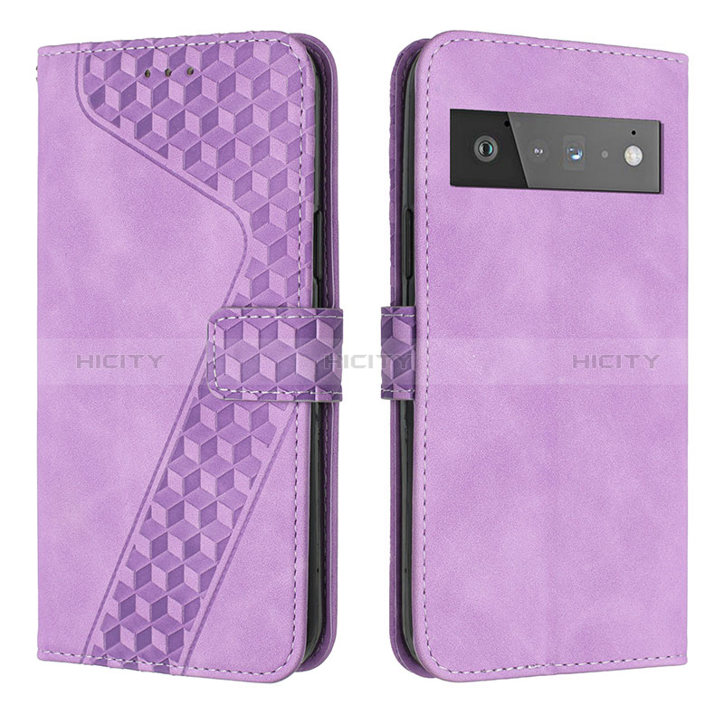 Funda de Cuero Cartera con Soporte Carcasa H04X para Google Pixel 6 Pro 5G Morado